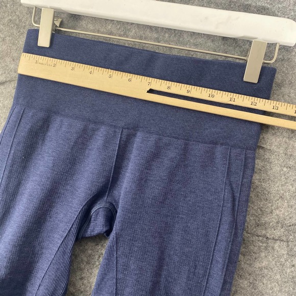 Lululemon In The Flow Crop Leggings 4 Heathered Cadet Blue Stretch Capri - Picture 5 of 9